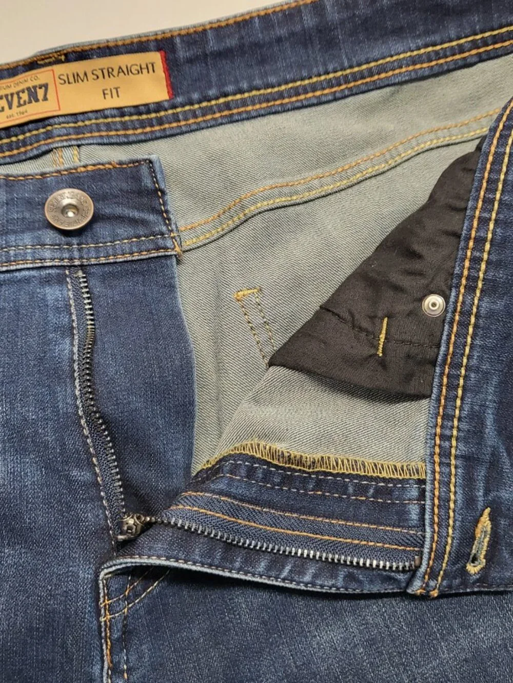 Seven7 Jeans Mens 38 X 32 Slim Straight Fit Premium Denim Pants Blue